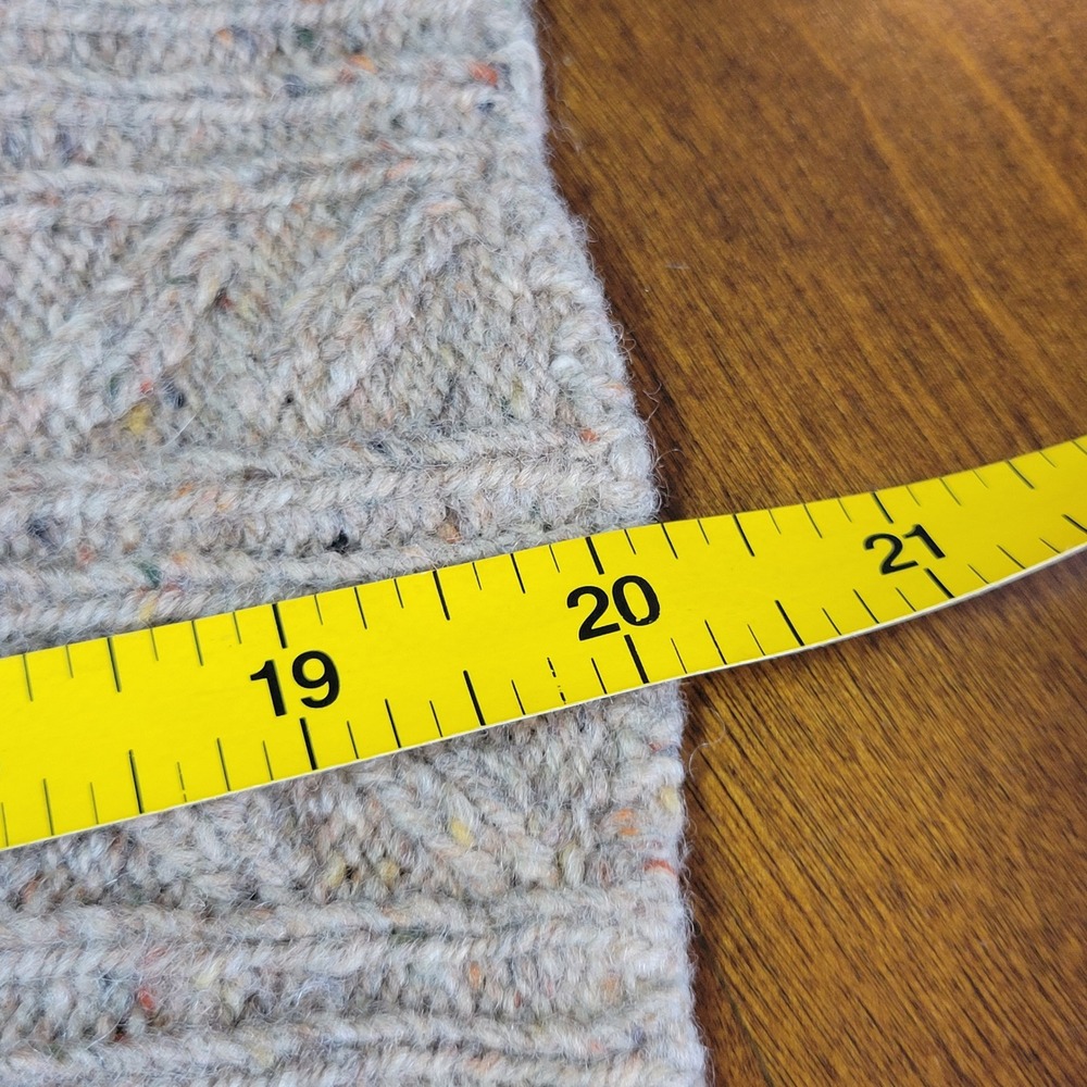 Laura Ashley Vintage 100% Wool Cable Knit Sweater Beige Marl Womens Small - Picture 7 of 16